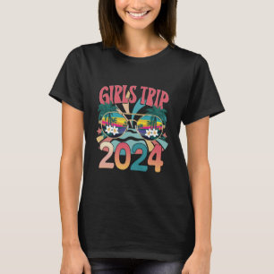 T-shirt Voyage de filles Groovy 2024 Week-end Été Plage 