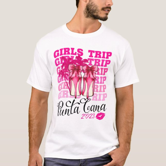T-shirt Voyage de filles Punta Cana 2023 Womens Week-end v (Devant)