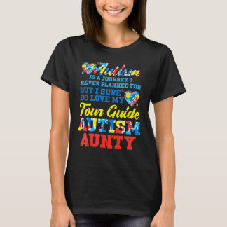 T-shirt Voyage de l'autisme Guide de Tour jamais prévu Tan