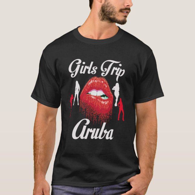 T-shirt Voyage des filles Aruba Anniversaire de la fille B (Devant)