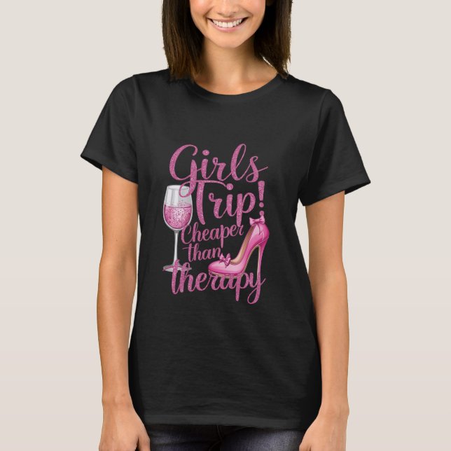 T-shirt Voyage des filles moins cher que la thérapie Weeke (Devant)