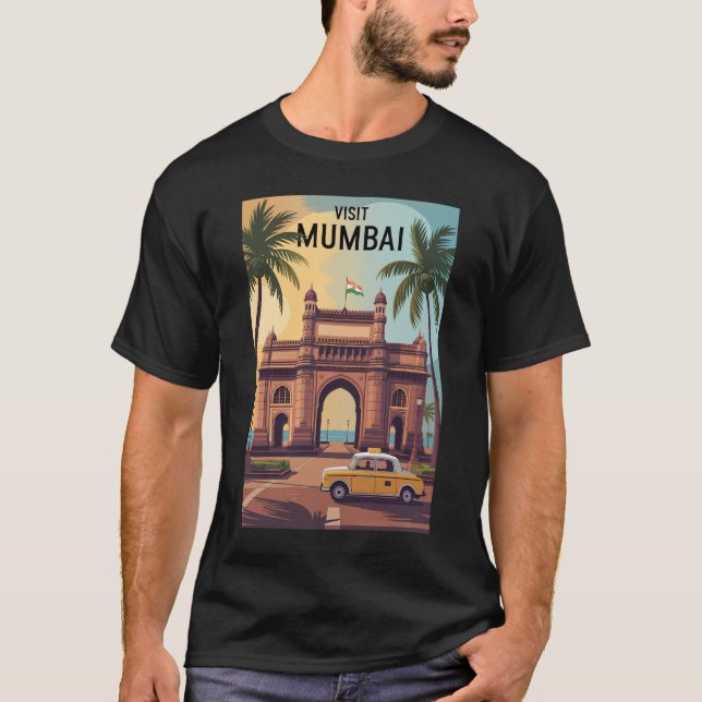 T-shirt Voyage d'illustrations à Mumbai India Gateway of I (Devant)