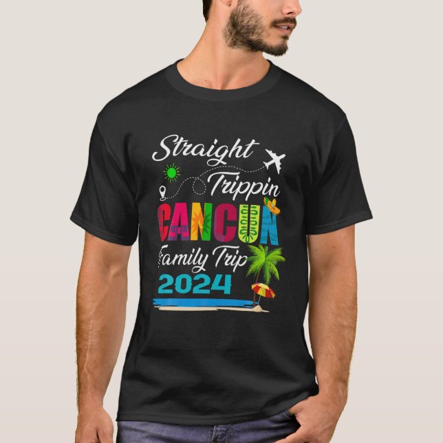 T-shirt Voyage droit 2024 Vacances en famille Cancun Mexiq (Devant)
