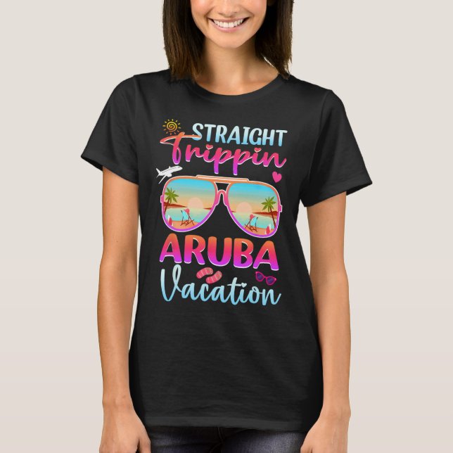 T-shirt Voyage droit Aruba 2025 Plage vacances d'été (Devant)