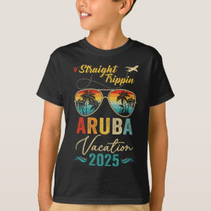 T-shirt Voyage droit Aruba 2025 Vacances d'été en famille