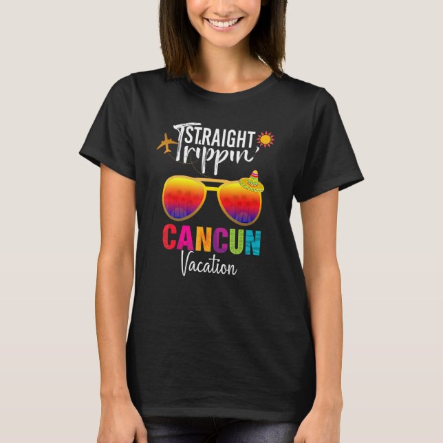 T-shirt Voyage droit Cancun Mexique Voyage vacances Mat (Devant)