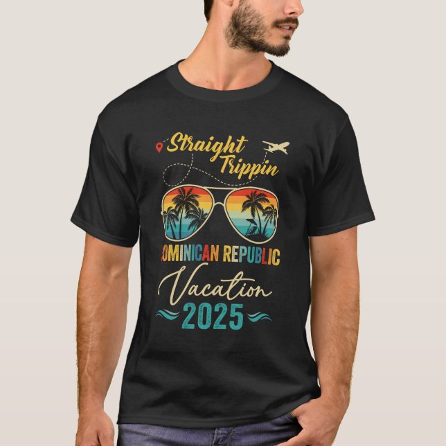 T-shirt Voyage droit République Dominicaine 2025 Famille S (Devant)