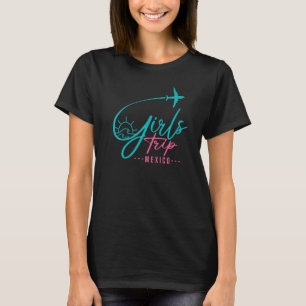 T-shirt Voyage en avion Mexique Filles jumelées Voyage
