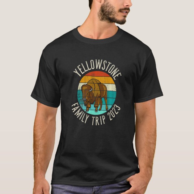 T-shirt Voyage en famille Bison YELLOWSTONE 2023 (Devant)