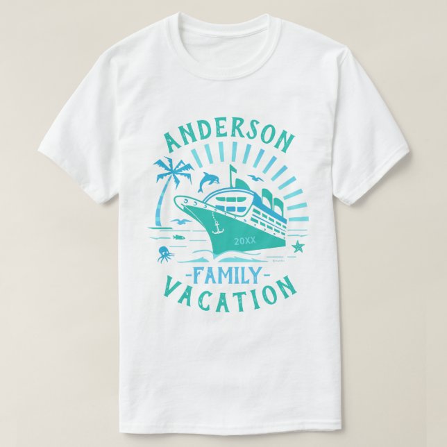 T-shirt Voyage en famille croisière en bateau | Personnali (Design devant)