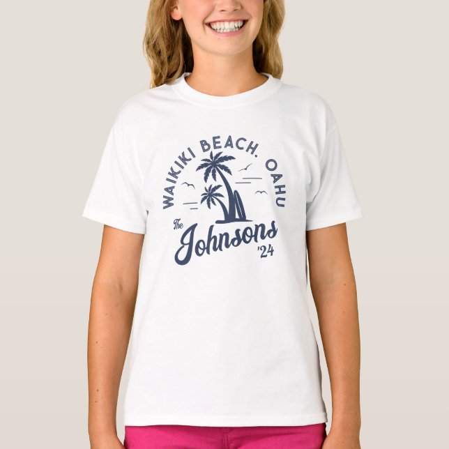 T-shirt Voyage en famille sur mesure Summer Beach Group Tr (Devant)