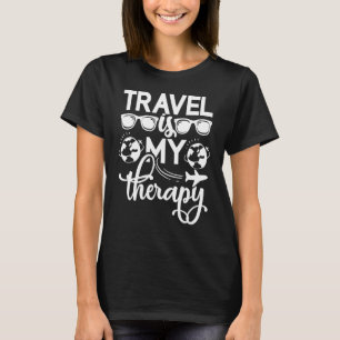 T-shirt Voyage Est Ma Thérapie Camping Aventure Voyager V