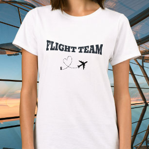 T-shirt Voyage Famille Vacances Black Flight Team Avion
