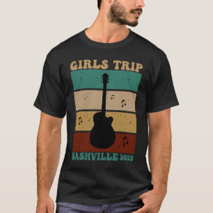 T-shirt Voyage Filles Rétro Vintage Guitare Nashville 2023