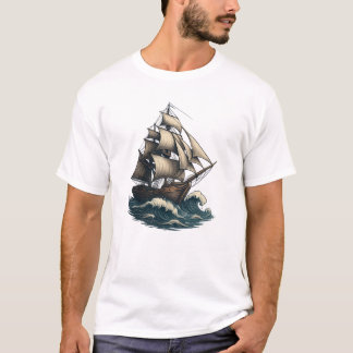 T-shirt Voyage intemporel - Rêves de navigation Vintage