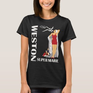 T-Shirt Voyage Rétro de la Plage de Weston Super M