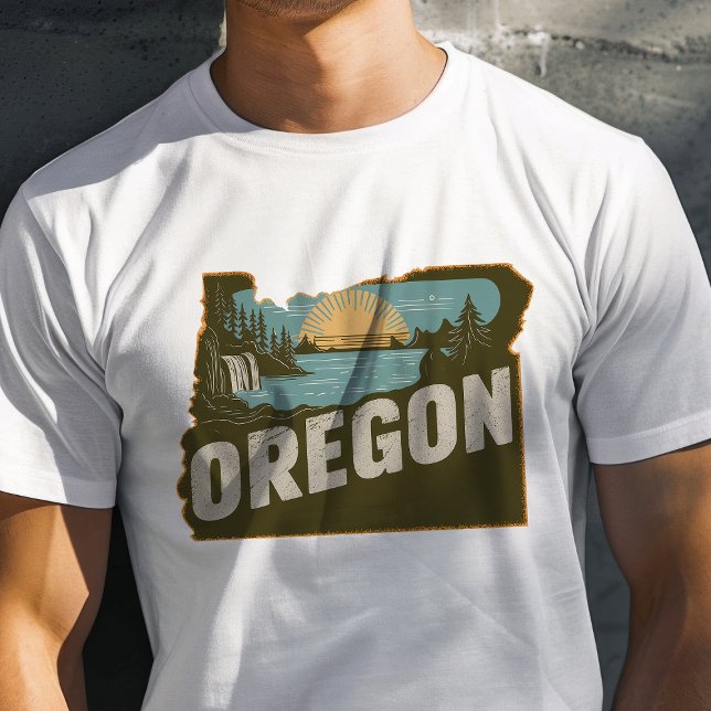 T-shirt Voyage Rétro Graphique Iconique de l'Oregon (Créateur téléchargé)