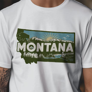 T-shirt Voyage Rétro Graphique Iconique Montana