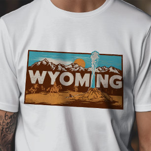 T-shirt Voyage Rétro Icône Graphique Wyoming Iconique