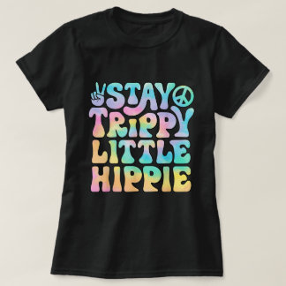 T-shirt Voyage Trippy Petit hippie Paix Signal Tie Dye Ret
