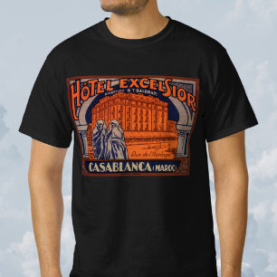 T-shirt Voyage Vintage, Casablanca au Maroc, Afrique