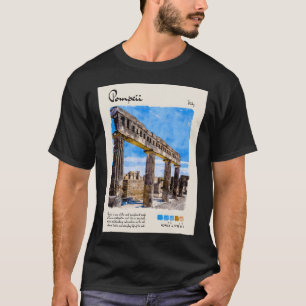 T-shirt Voyage Vintage d'aquarelle Pompéi