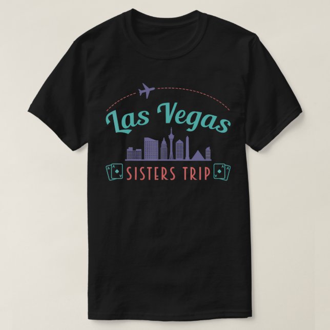 T-shirt Voyageur Vacances Vol Las Vegas Soeurs Voyage Wa (Design devant)