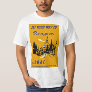T-shirt Voyagez en jet votre chemin vers Rangoon