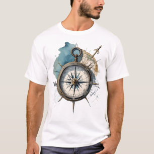 T-shirt Vrai Nord guidé par la boussole de la direction de