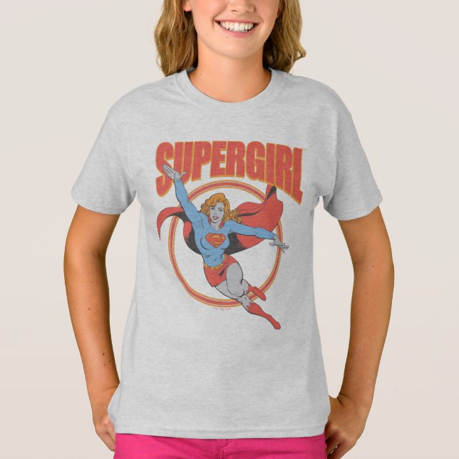 T-shirt Vrai Vintage Supergirl Flying Graphic (Devant)