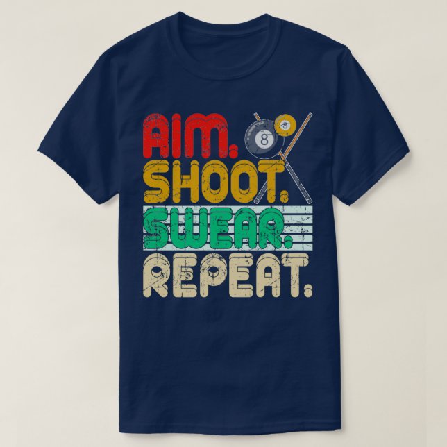 T-shirt Vraie de tir de but Répéter Rétro Snooker Cadeau B (Design devant)