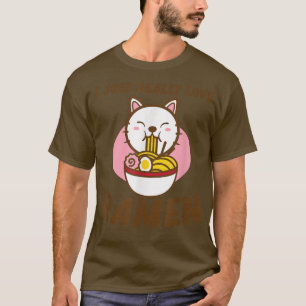 T-shirt Vraiment Amoureux Ramen Anime Kawaii Ramen Noodles