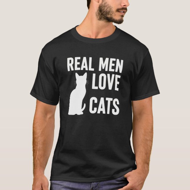 T-shirt VRAIMENT HOMMES AMOUREUX CATS, mignonette Chemises (Devant)
