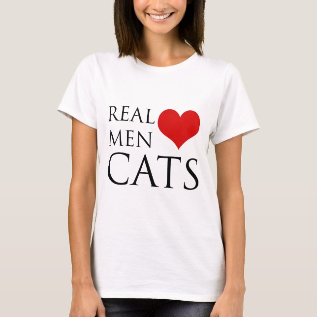 T-shirt Vrais chats d'amour d'hommes (Devant)