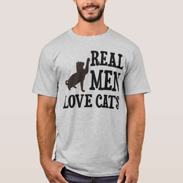 T-shirt Vrais chats d'amour d'hommes (Devant)