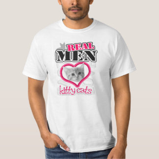 T-shirt Vrais chats de minou d'amour d'hommes… ROSE