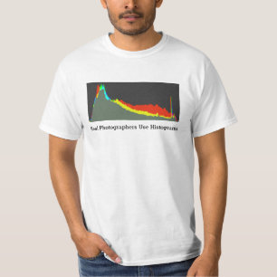 T-shirt Vrais histogrammes d'utilisation de photographes