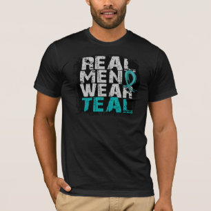 T-shirt Vrais vêtements pour hommes Teal de Cancer ovarie