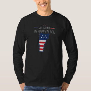 T-shirt VT Vermont Mon Endroit Préféré  USA États Drapeau 