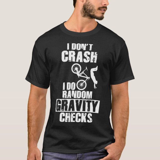 T-shirt VTT Crash - Drôle MTB Gravity Checks (Devant)