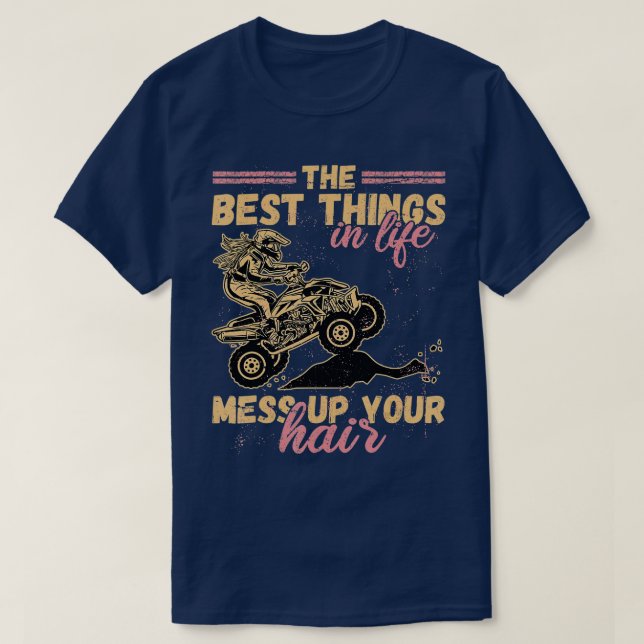 T-shirt VTT Girl Quad Vélo équitation Extreme Aventure Spo (Design devant)