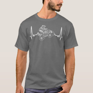 T-shirt VTT Rider Four Wheeler Off Road Biker Heartbeat Qu