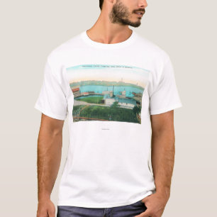 T-shirt Vue aérienne de bord de mer et de jument Islan de
