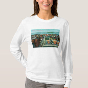 T-shirt Vue aérienne de la ville du bâtiment d'appel