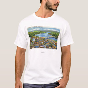 T-shirt Vue aérienne de la ville et du Connecticut