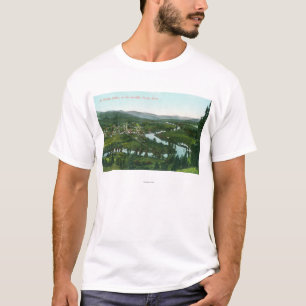 T-shirt Vue aérienne de la ville sur la rivière de St Joe