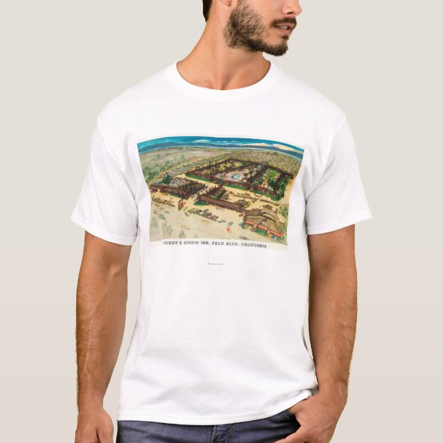 T-shirt Vue aérienne de l'auberge du studio de Rickey (Devant)