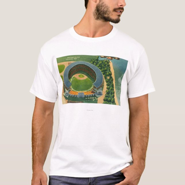 T-shirt Vue aérienne de StadiumCleveland municipal, OH (Devant)