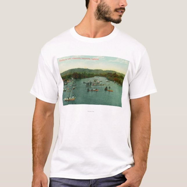 T-shirt Vue aérienne des bateaux sur le lac Watsonville (Devant)