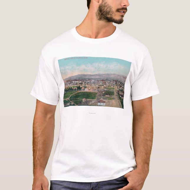 T-shirt Vue aérienne du CityPocatello, identification (Devant)